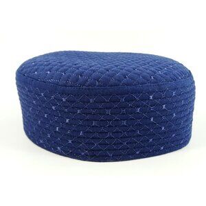 Men's Royal Blue Quilted Kufi Cap Prayer Hat Takiyah Topi Al-Hijaz Size 23
